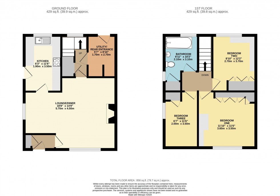 Floorplan for Rhodes Crescent, Pontefract