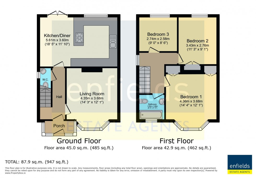 Floorplan for Acland Road, Bournemouth