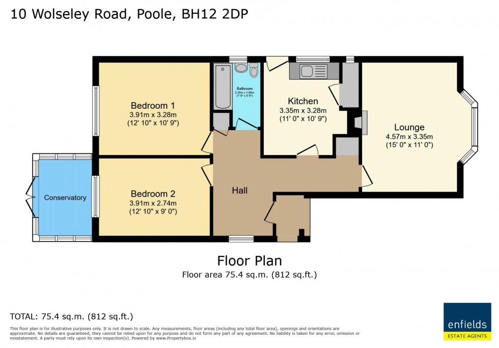 Floorplan for Wolseley Road, Poole