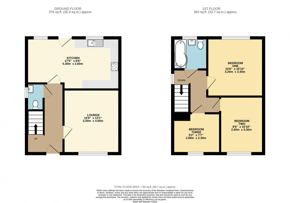 Floorplan for Rhodes Crescent, Pontefract