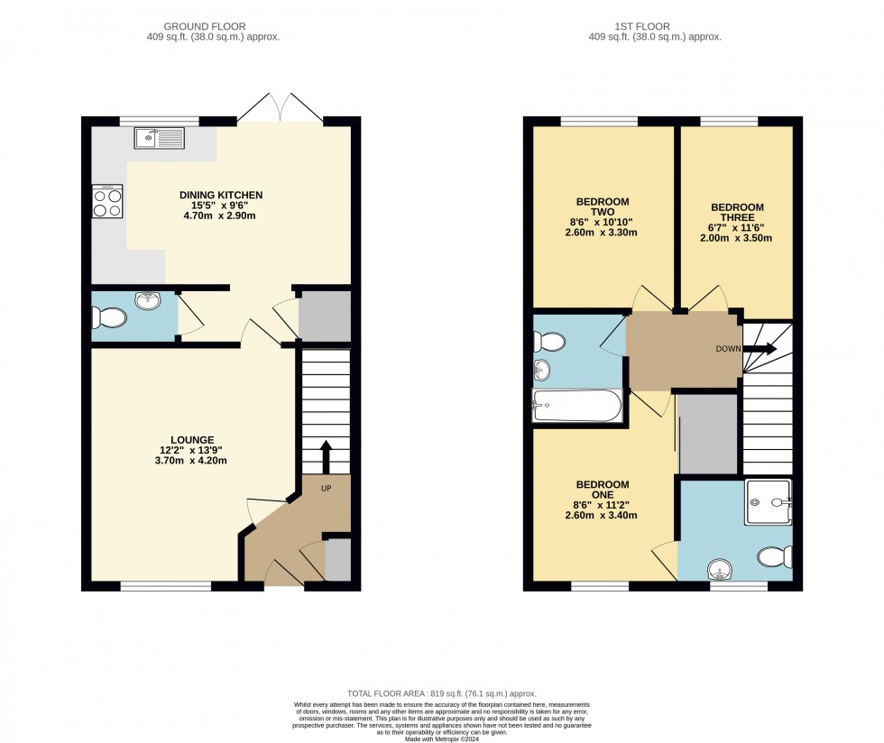 Floorplan for Castle Crescent, Pontefract