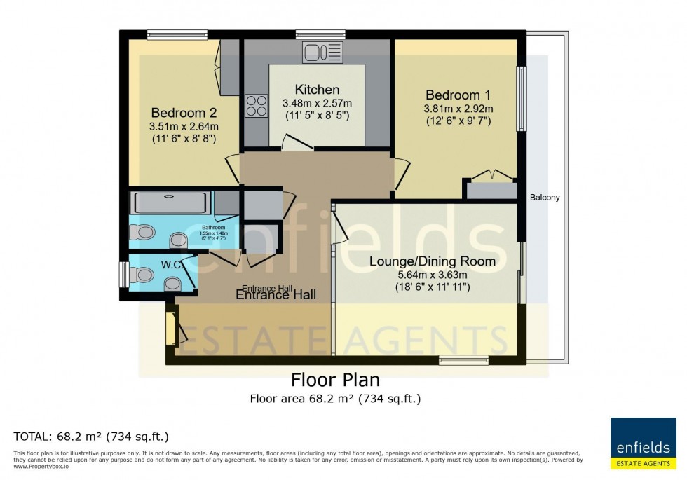 Floorplan for Chine Crescent, Bournemouth