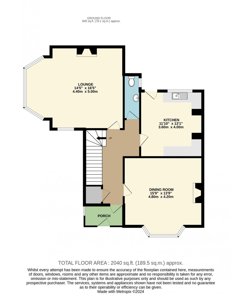 Floorplan for Chestnut House, Carleton Road, Pontefract