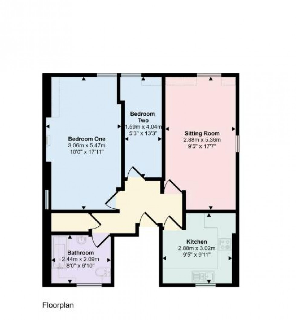 Floorplan for 55 West Hill Road, Bournemouth