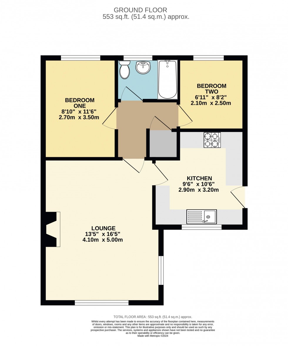 Floorplan for Barton Way, South Elmsall