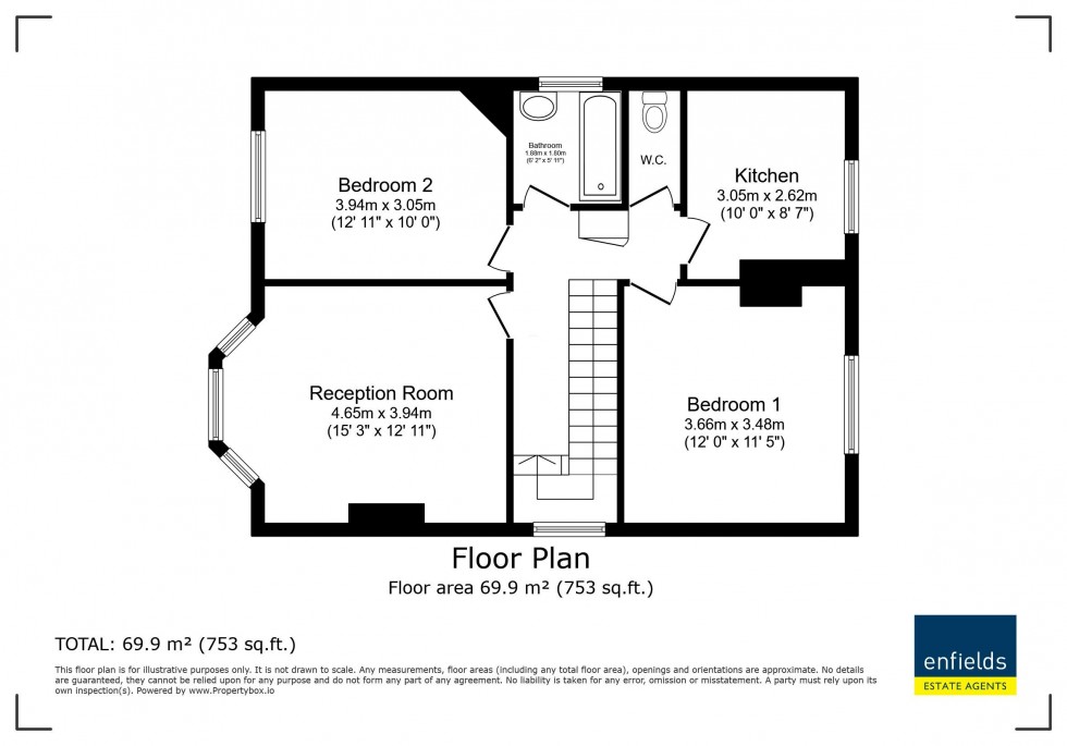 Floorplan for Cowper Road, Bournemouth