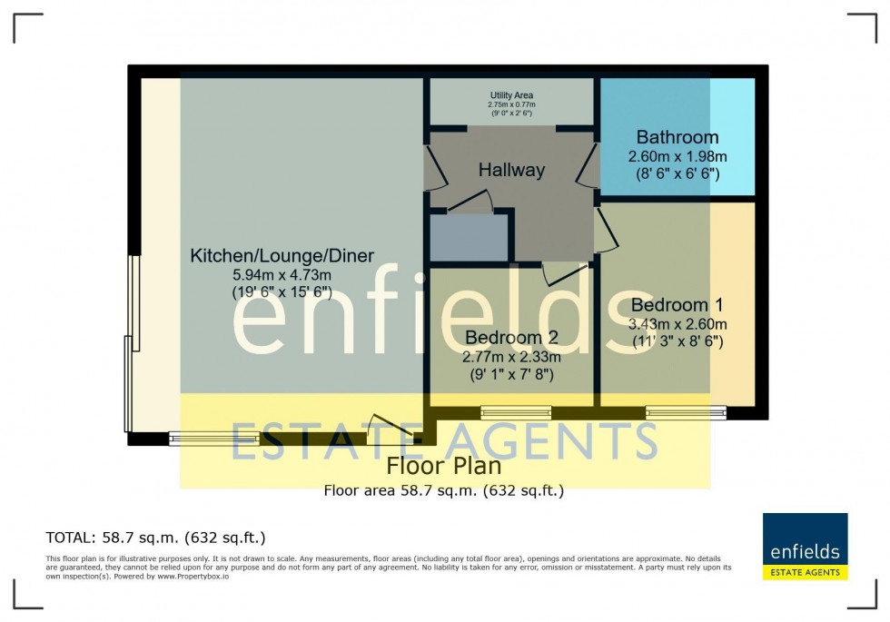 Floorplan for Alicia Gardens, Palmer Road, Poole