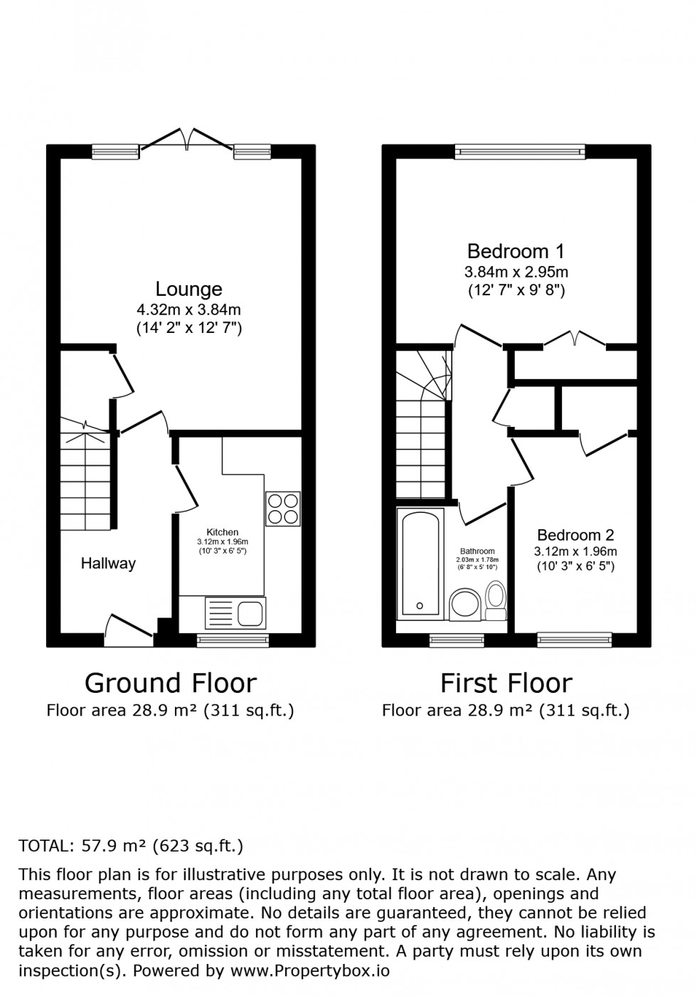 Floorplan for Sloane Court, Sloane Avenue, Holbury, SO45