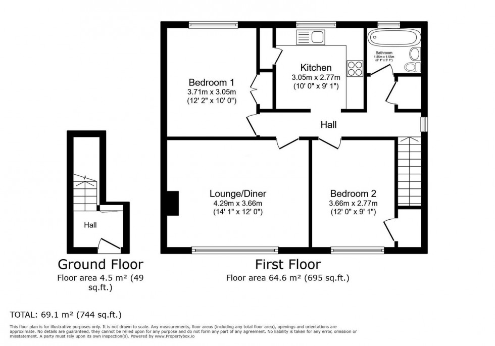 Floorplan for Fern Road, Hythe, Southampton, SO45 5EE